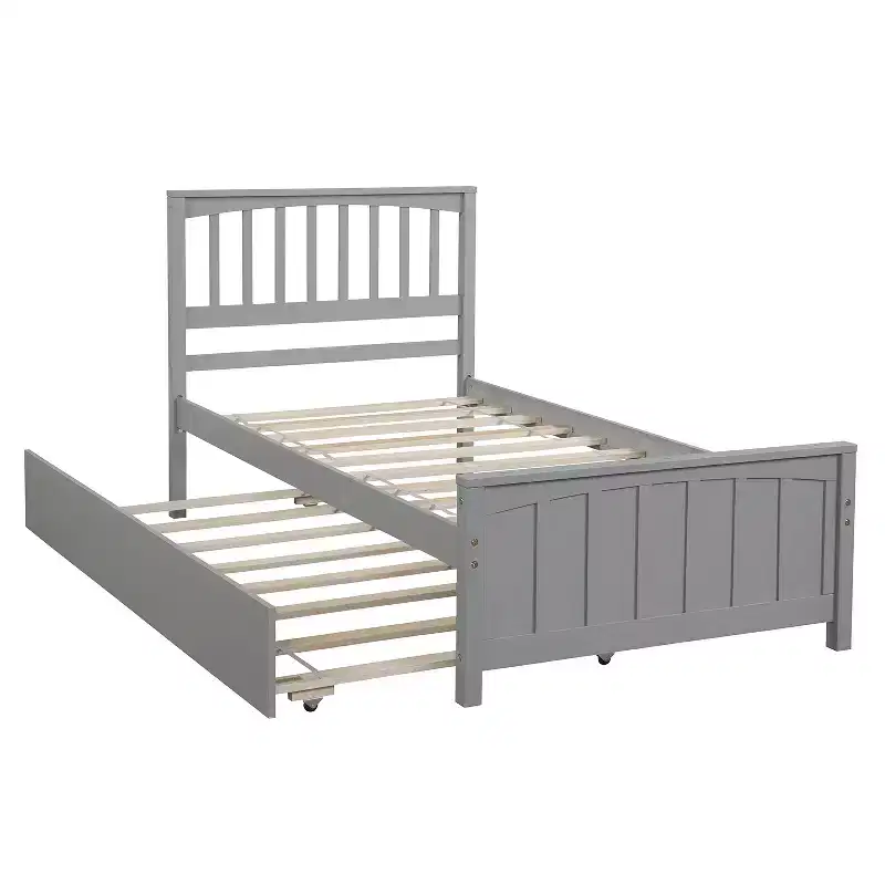 Twin Size Platform Bed with Trundle-ModernLuxe