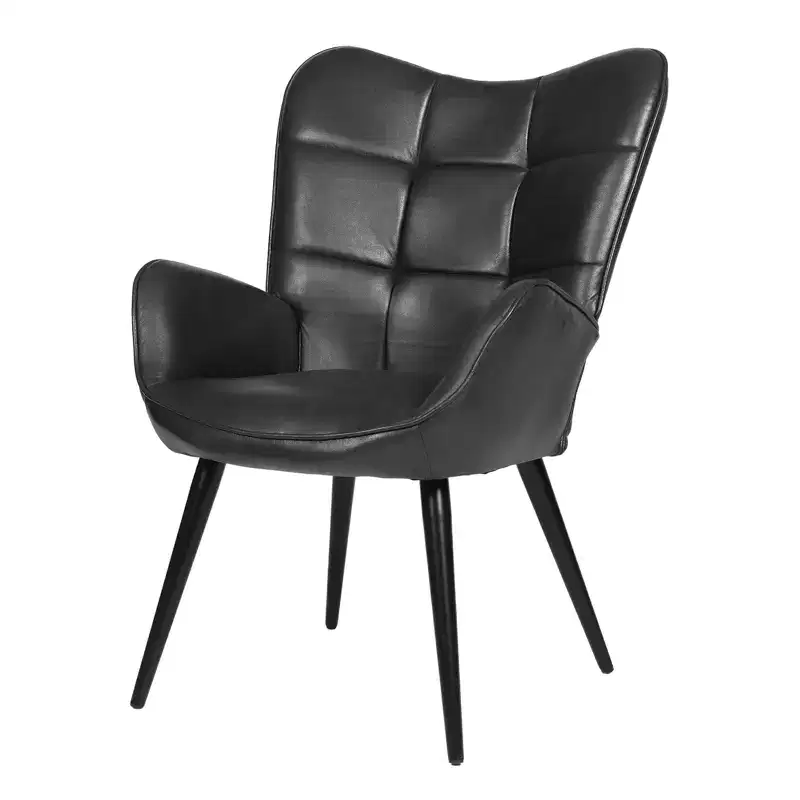Mid Century Modern Upholstered Dining Chairs, with Back Support and Metal Legs, for Living Room, Bedroom