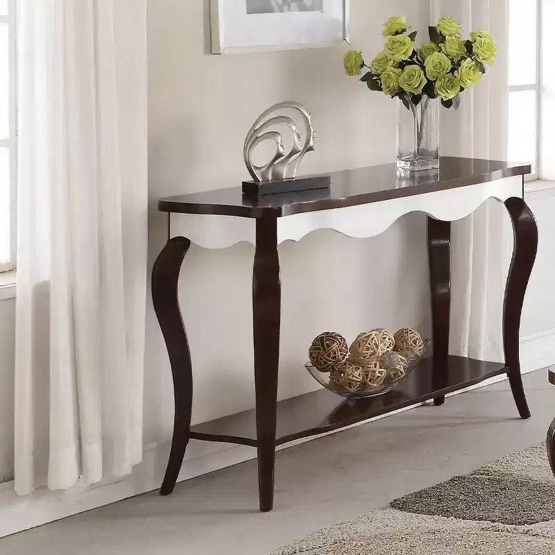 Acme Furniture Mathias Console Table White/Walnut Finish