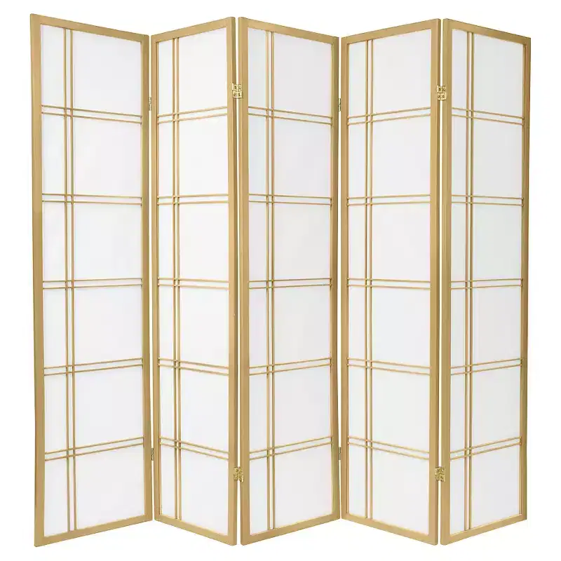 6 ft. Tall Double Cross Shoji Screen - Special Edition - (5 Panels)