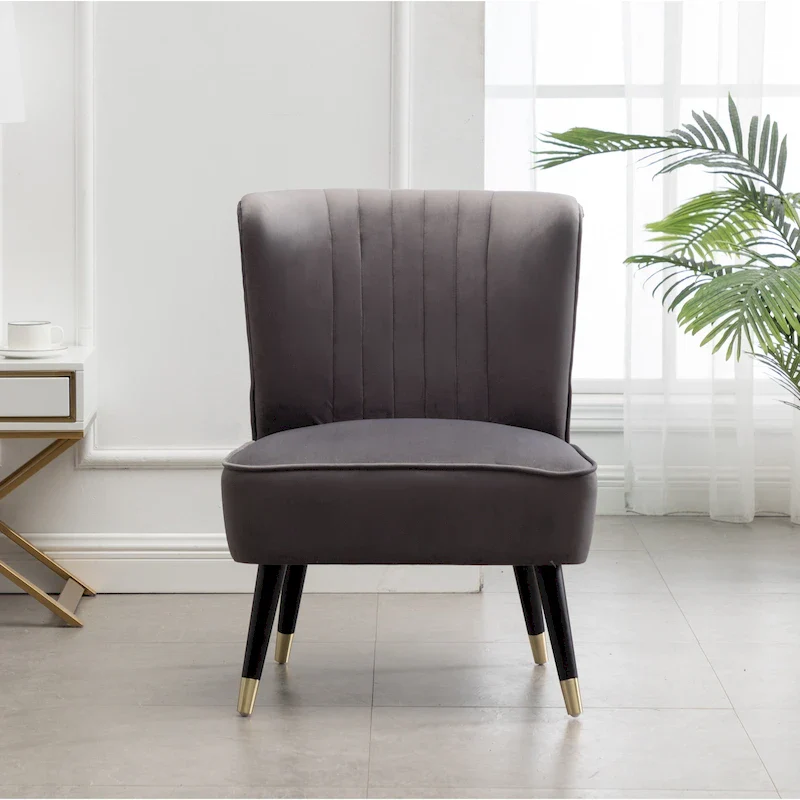 Contemporary Velvet Upholstered Accent Chair