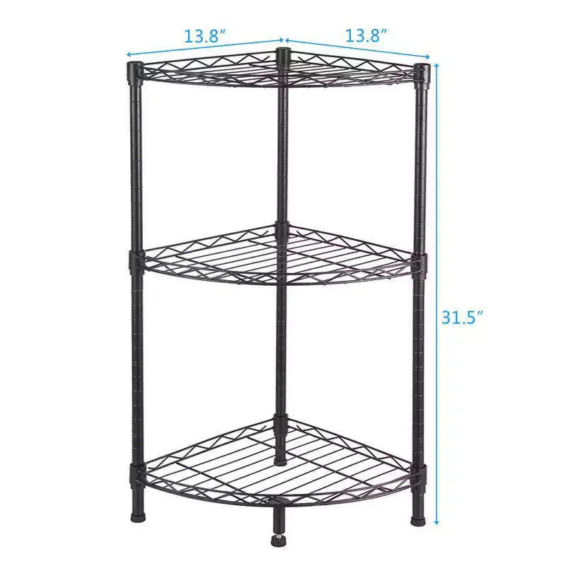 31.5 in.H X 13.8 in.W X 13.8 in.D Corner Wire Shelving