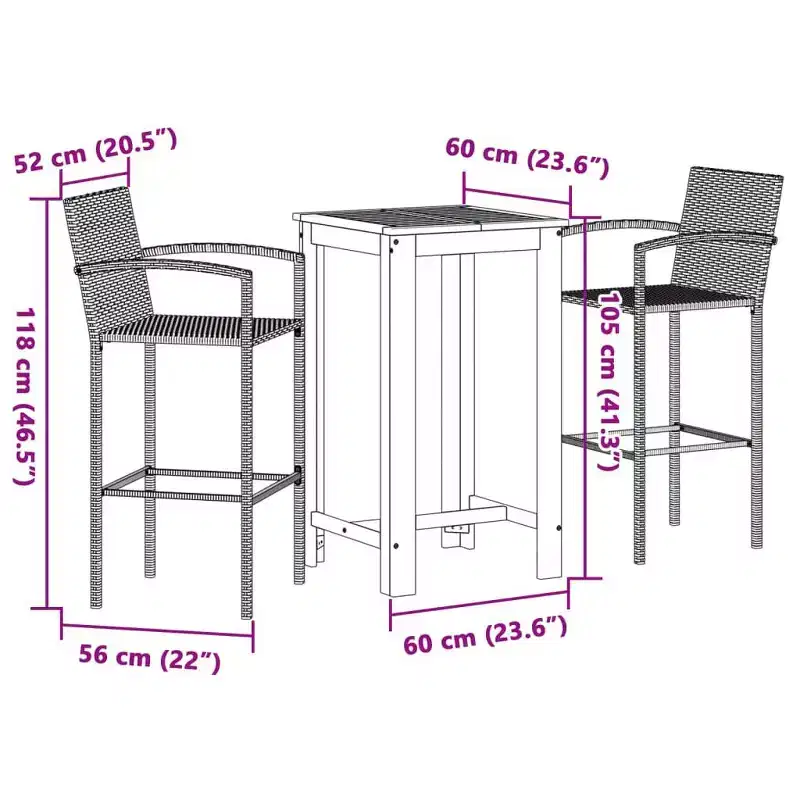 vidaXL Garden Bar Set