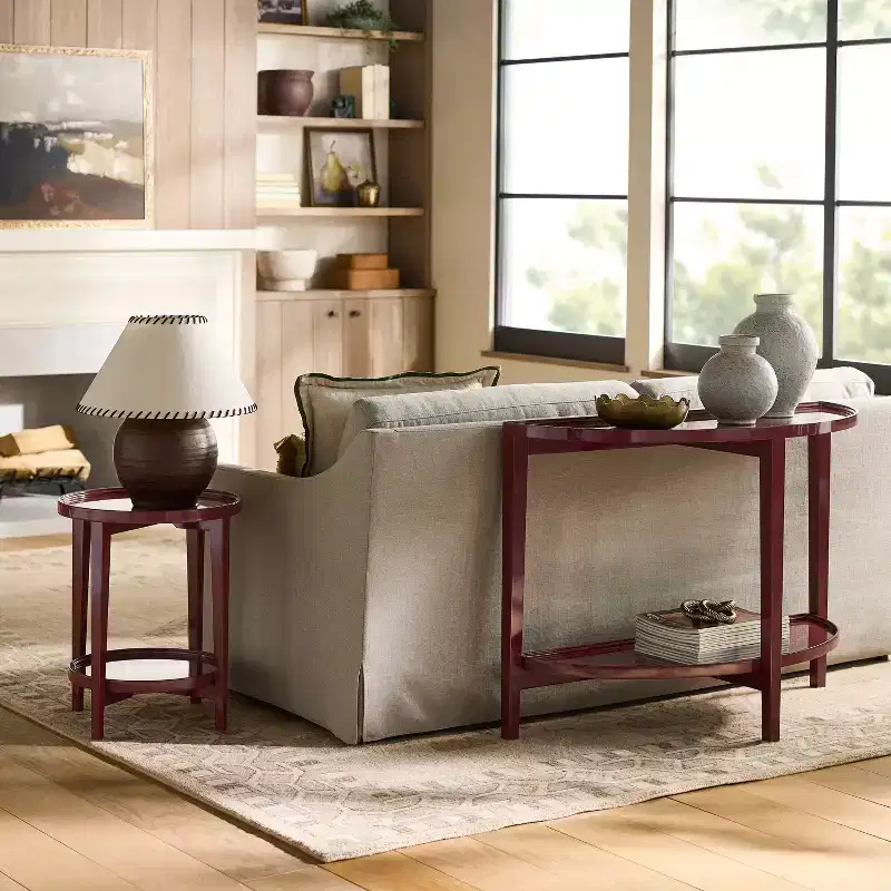 Console Table Lacquer Finish Dark Red - Threshold™ designed with Studio McGee