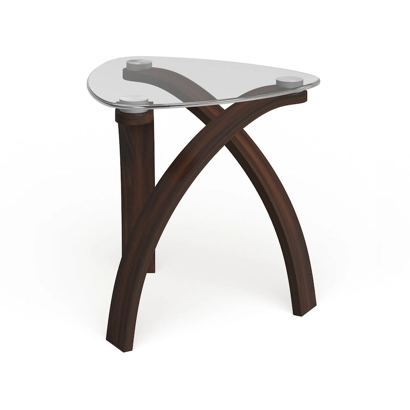 Strick & Bolton Ascott Modern Glass-top Arch Legged End Table