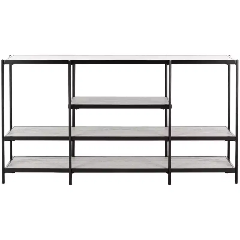 Petra 3 Tier Console Table - CNS6204A - Beige/Black - Safavieh