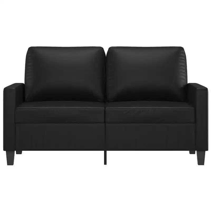 Sofa Accent Upholstered Couch Furniture for Living Room Faux Leather Black 47. 2