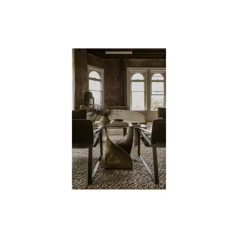 Rockdale Accent Table Brown - Alder Bay: Modern Irregular Shape, Metal Frame, No Assembly Required