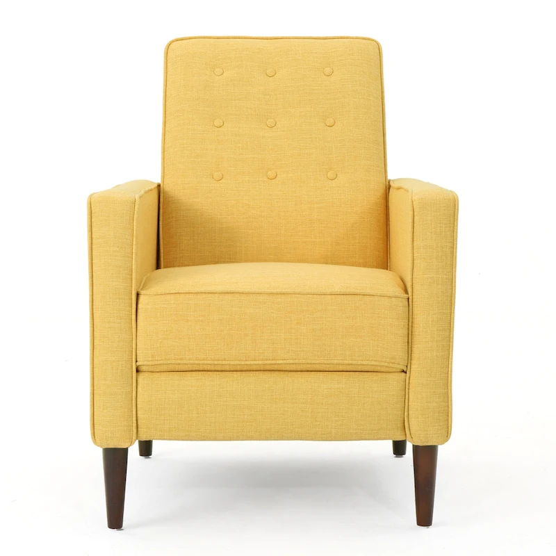 Mervynn Mid-Century Modern Button Tufted Fabric Recliner by Christopher Knight Home