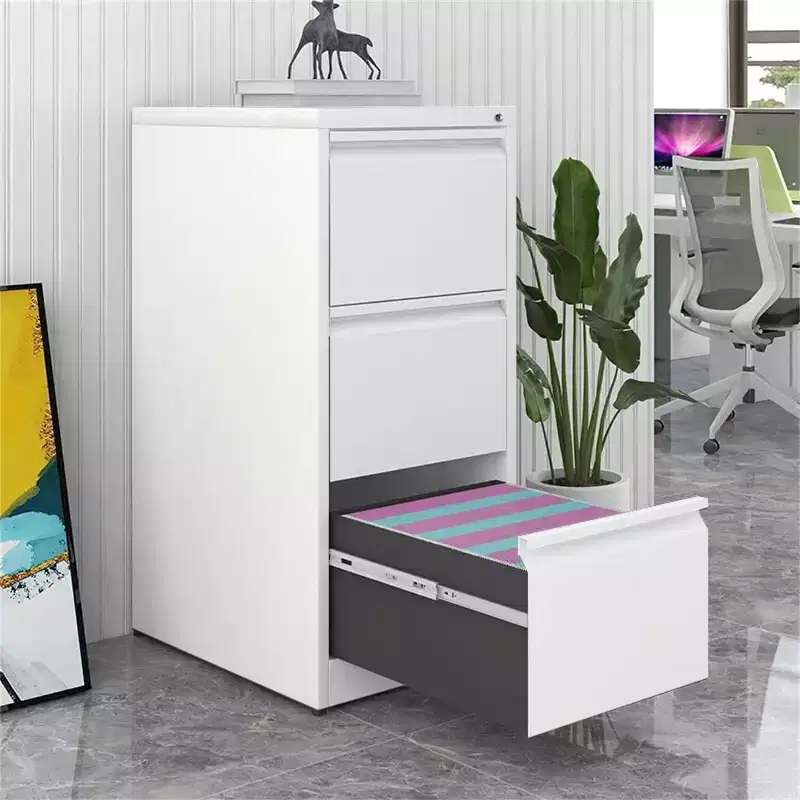 Heavy-Duty Lockable Metal Filing Cabinet - 3 Drawers, Secure Vertical Steel File Organizer for Letter, Legal & A4 Files, Space-Saving Home Office Storage