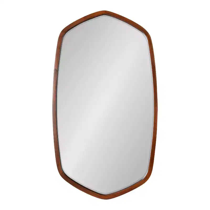 20" x 36" McLean Oval Wall Mirror Walnut Brown - Kate & Laurel All Things Decor: Scandinavian, Hexagon Frame