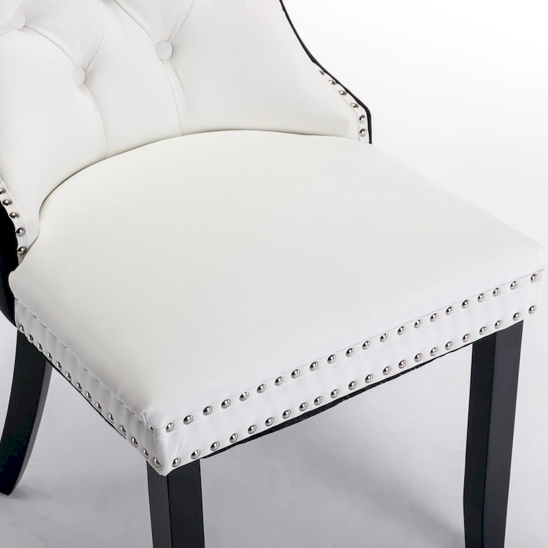 High-end Tufted Upholstered Nailhead Trim Dining Chair, Set of 2