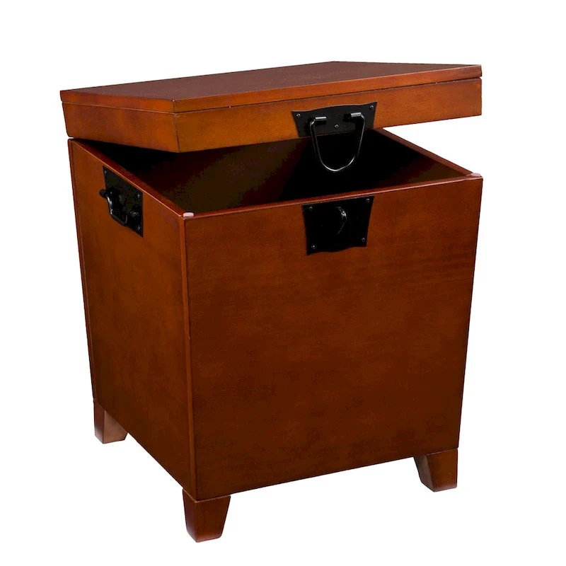SEI Furniture Liatris Oak Wood Trunk Coffee Table and Set of 2 End Tables