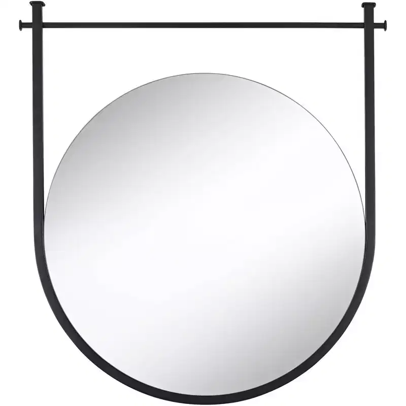 Uttermost Nassau 30x33 Black Round Wall Mirror