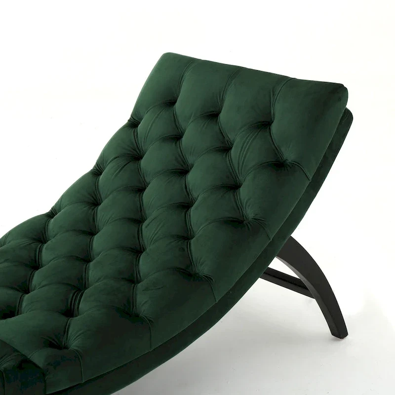 Garret Tufted Velvet Chaise Lounge by Christopher Knight Home