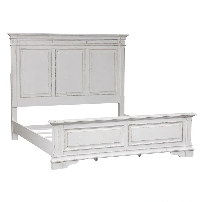 Antique White King Panel Bed