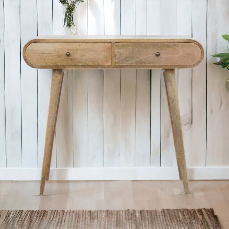 London Solid Mango Wood Console Table | Nordic-Inspired Design