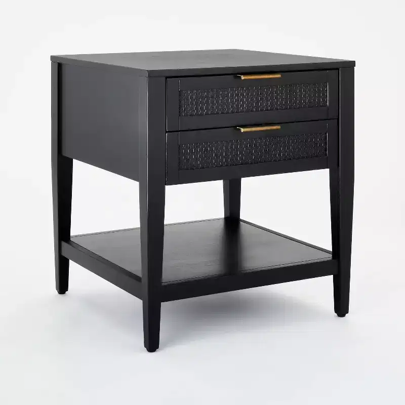 East Bluff 2 drawers Woven Accent Table Black - Threshold designed with Studio McGee