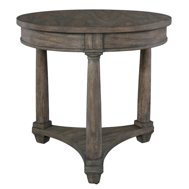 Round Solid Wood End Table