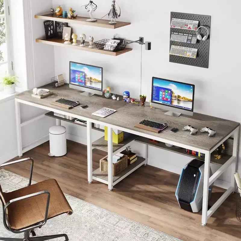 Lantine 78.7 Computer Desk with Bookshelf