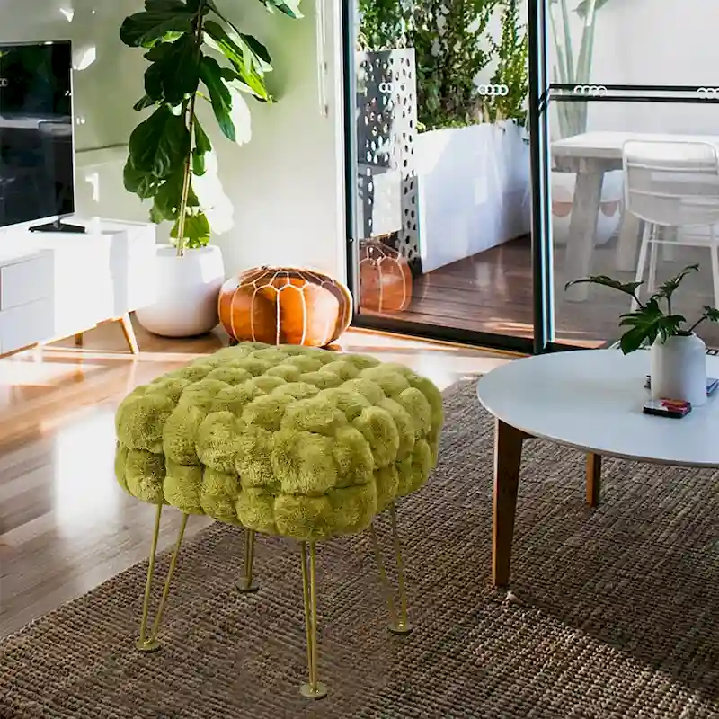 FoxFauxFur Pouf Stool