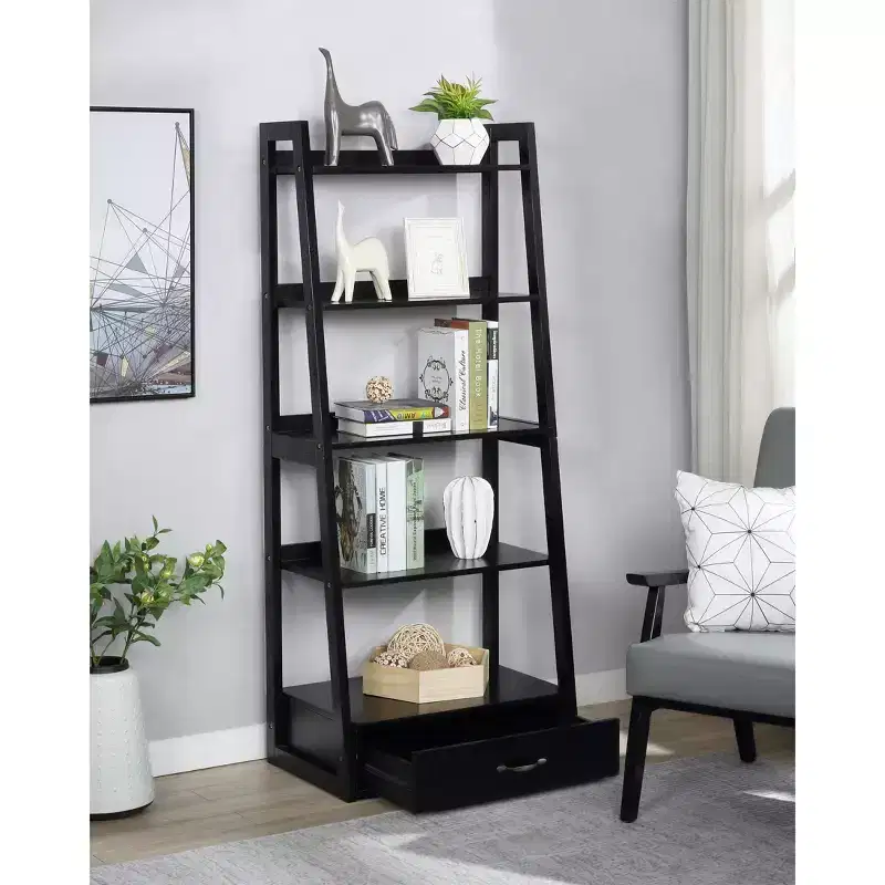 24/7 Shop At Home Juncus 5 Tiered Ladder Bookcase