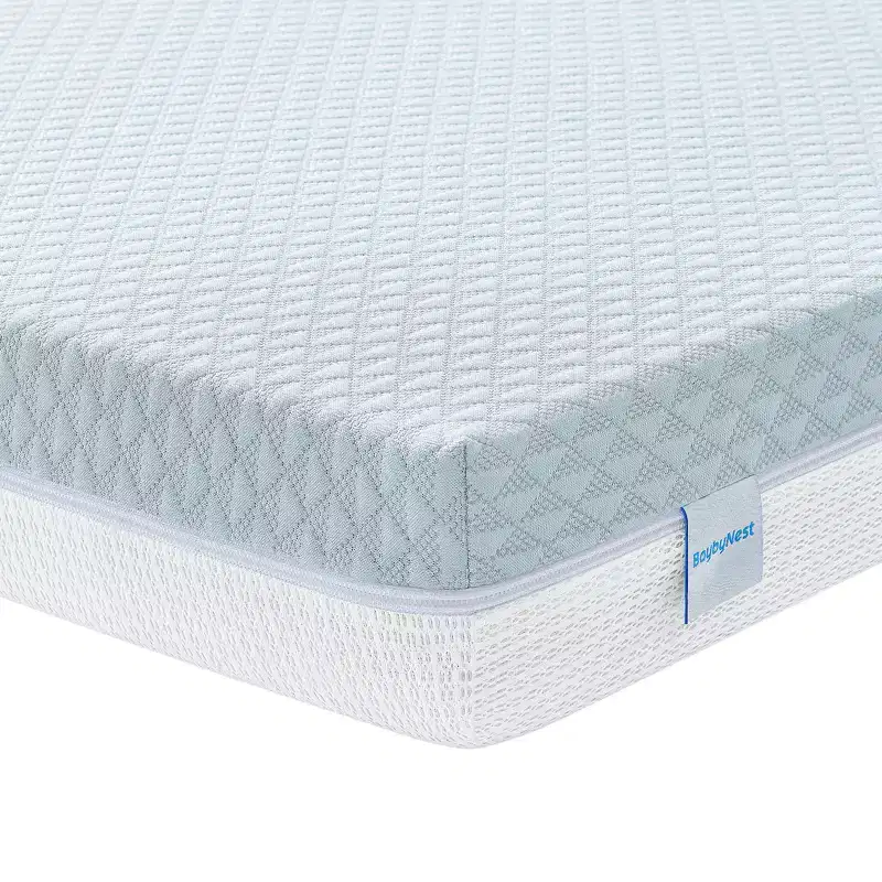Mini Crib Mattress 38x24x4, Breathable Lyocell Cover, Gel Memory Foam, 2-Stage Design