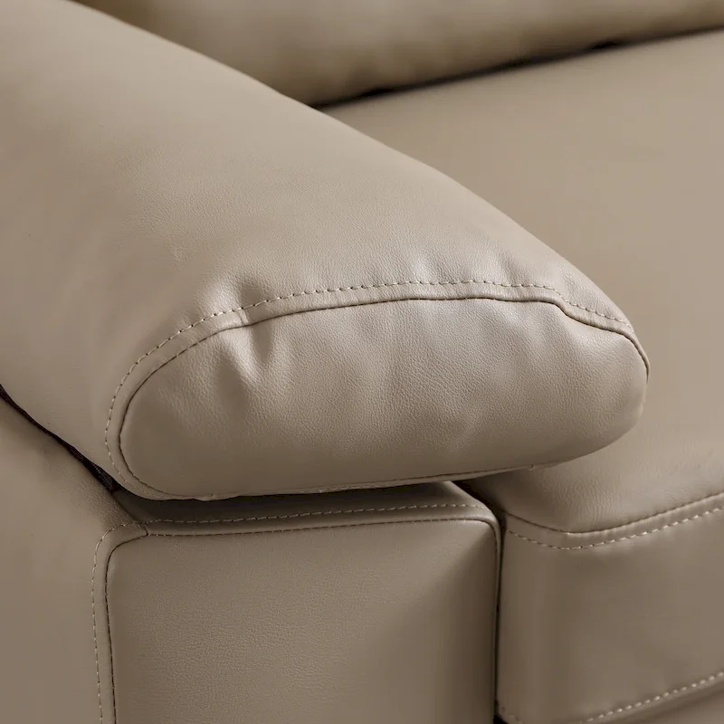 OVIOS Reversible Chaise Sofa With Fluffy Cushions Metal Legs