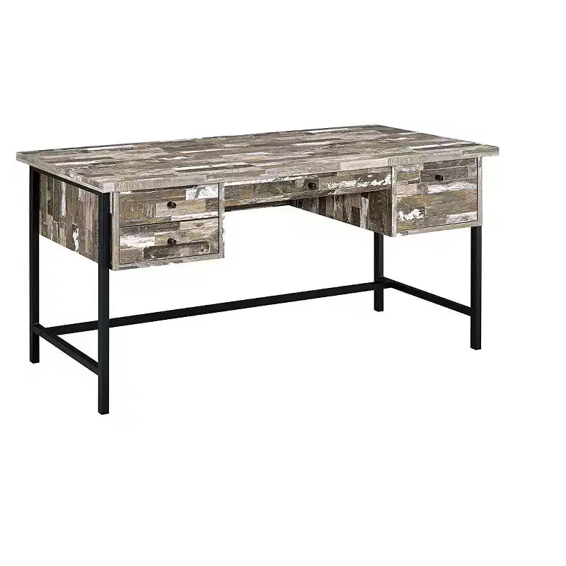 HomeStock 29 in.H Beige Color MDF Computer Desks with Open Storage Shelf