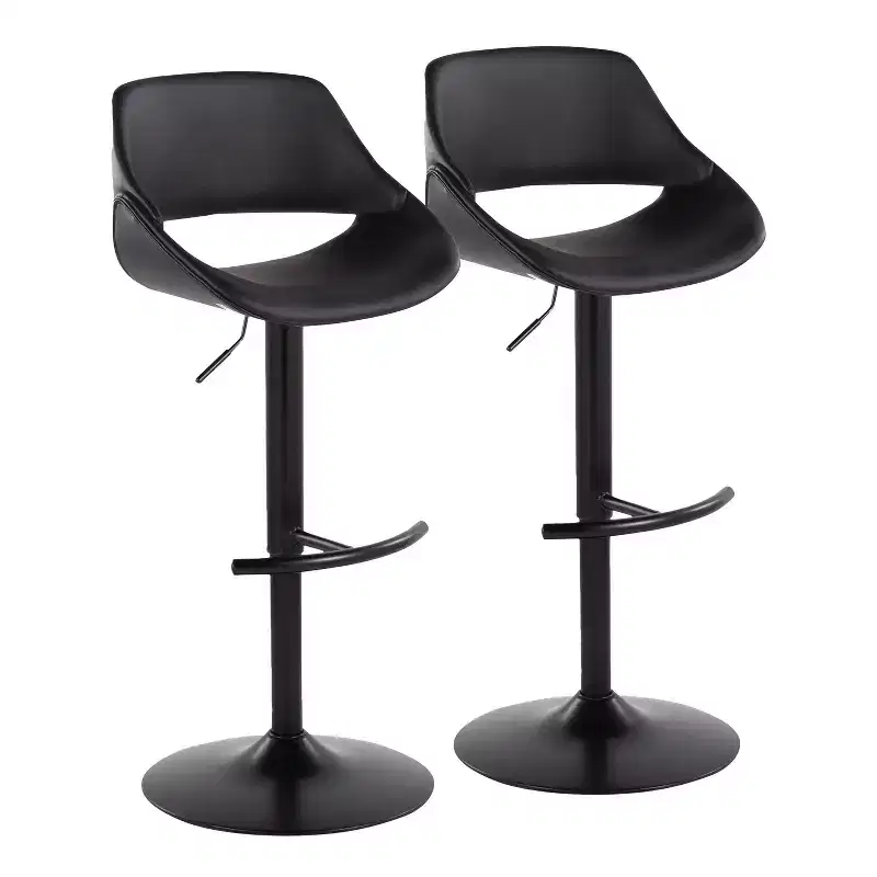 LumiSource Set of 2 Fabrico Adjustable Barstools PU