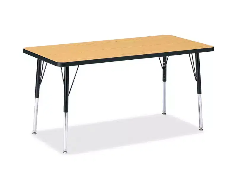 Jonti-Craft Berries Adult Height Color Top Rectangle Table (24 x 48) in Black
