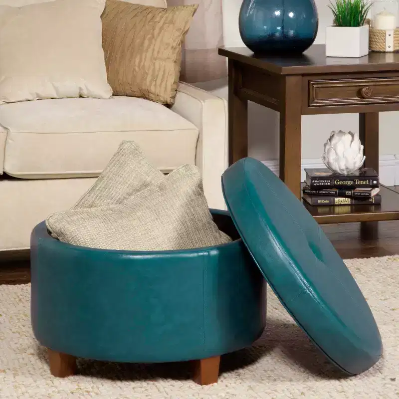 Large Round Storage Ottoman