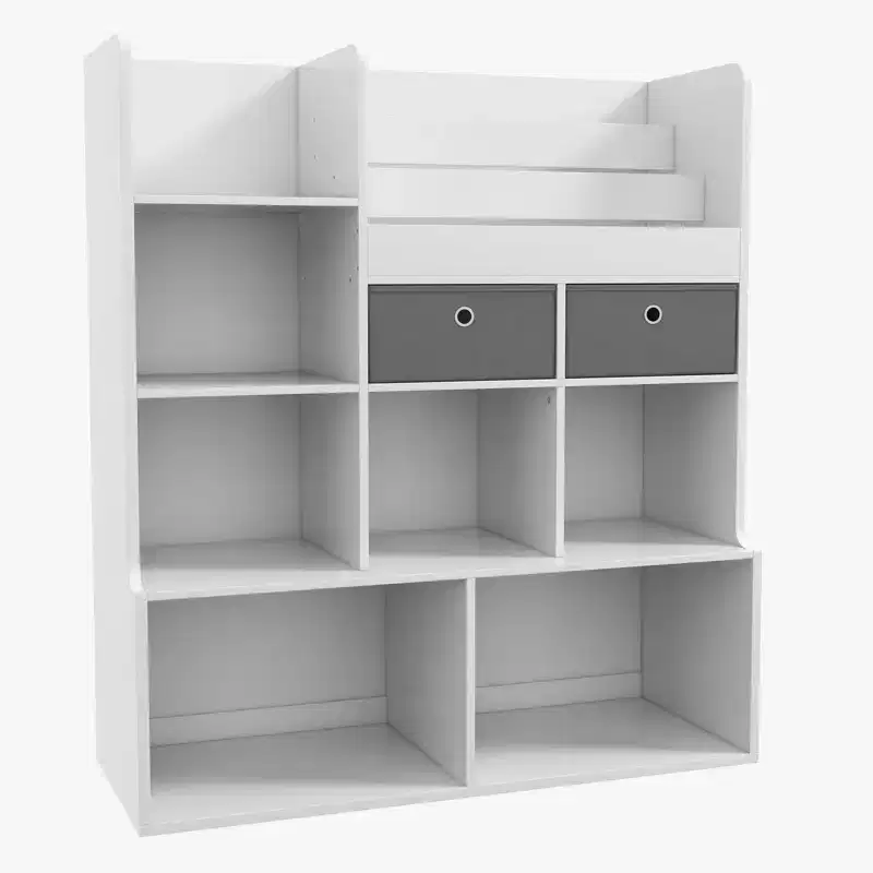 Kids Bookshelf with Drawers ,, Floor Storage Cabinet, Modern Bookcase with Cubbies