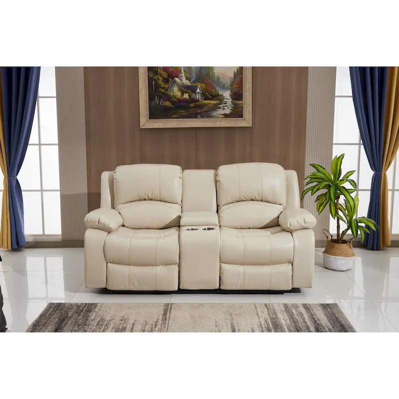Betsy Furniture 2 Piece Bonded Leather Power Reclining Living Room Set, Sofa and Loveseat