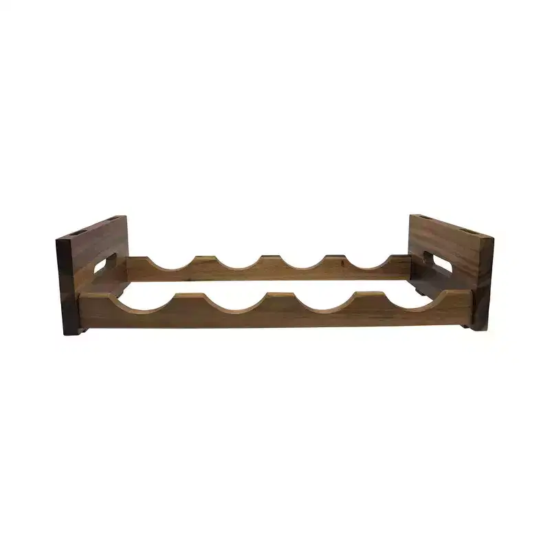 Kalmar Home Solid Acacia 4 Bottle Stackable Wine Rack