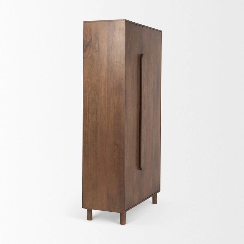 Astrid Medium Brown Solid Wood Armoire Cabinet - 38.8L x 19.8W x 68.5H