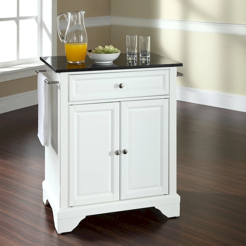 Crosley Lafayette Black Granite Top Portable Kitchen Island - 18d x 31w x 35.5h