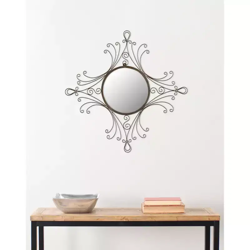 Maltese Mirror - 28.3 x 31.5 - MIR3009 - Rustic Brown - Safavieh