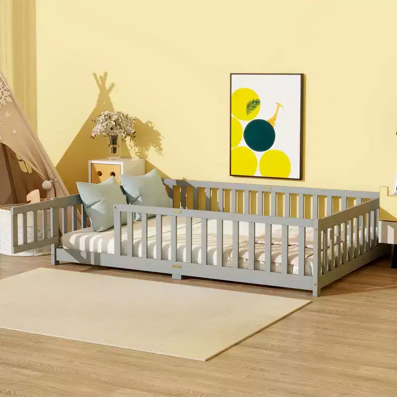King Bed Frame, Noise-Free, No Box Spring Needed, Heavy-Duty Metal