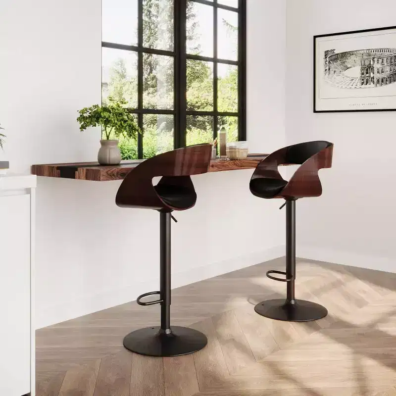 Bentwood Adjustable Barstool — Black