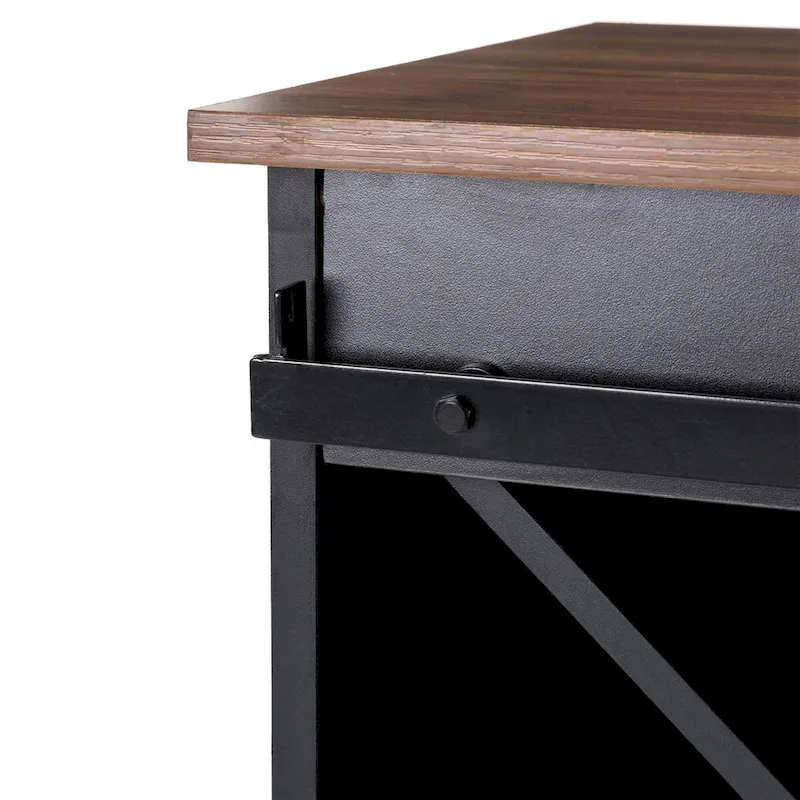 Glitzhome 32.25H Mid Centry Modern Industrial Bar Cabinet Buffet Sideboard