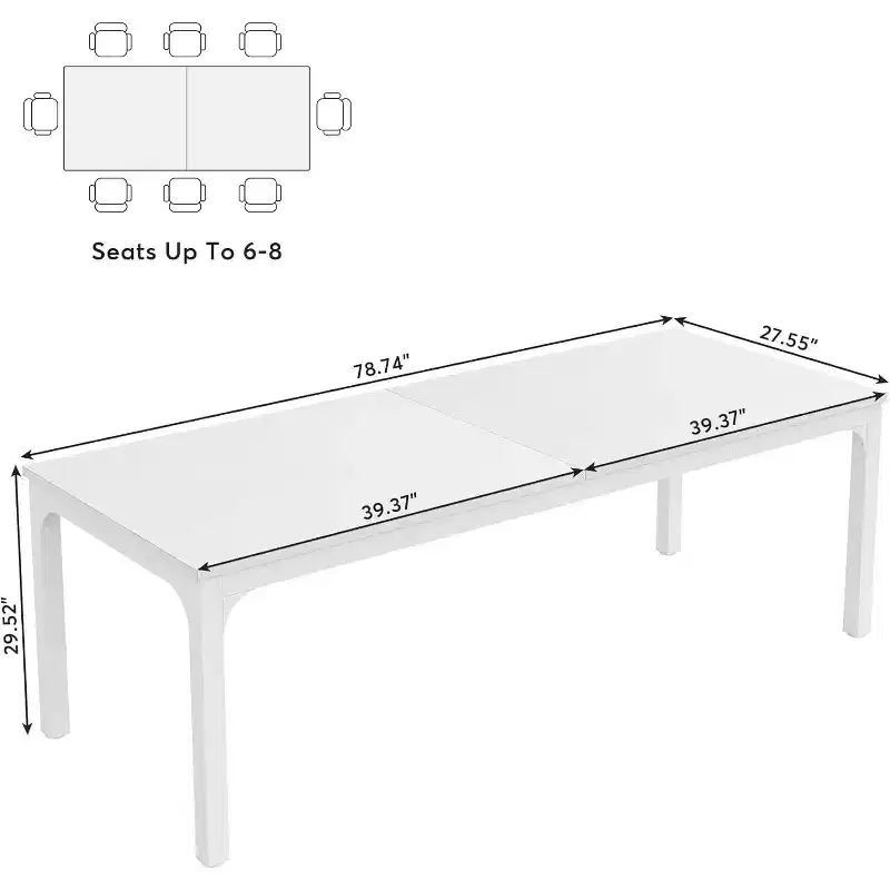 Lantine 78.7 Inches Extra Long Computer Desk, 2 Person Double Long Desk, Workstation for Home Office