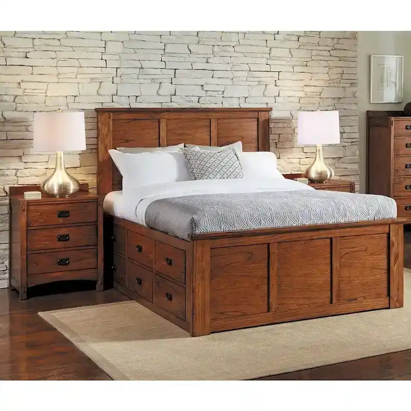 3-piece Solid Wood King Storage Bedroom Set
