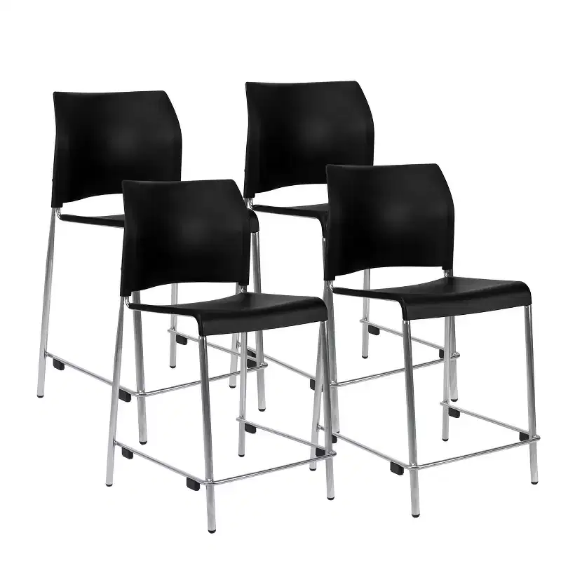 4pk Jody Collection Plastic Counter Height Barstool