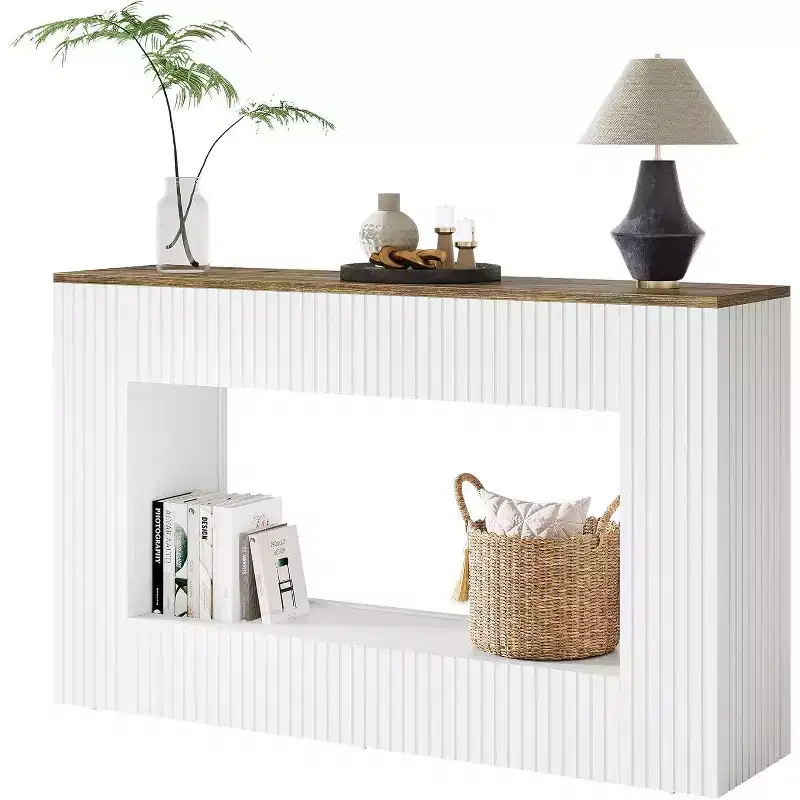 Lantine Modern Console Table, 55-Inch Wood Entryway Table with Storage, Narrow Long Sofa Table