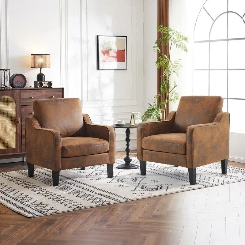Mid-Century Modern Accent Chair, Single Seat – Multi-Color Options