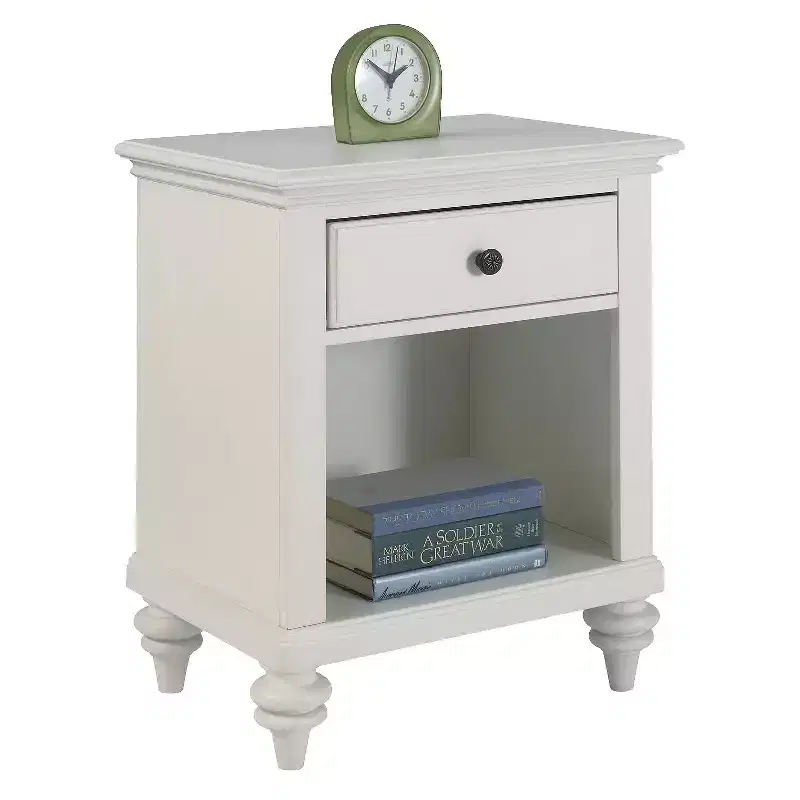 Bermuda Nightstand - White/Espresso with Brass Hardware