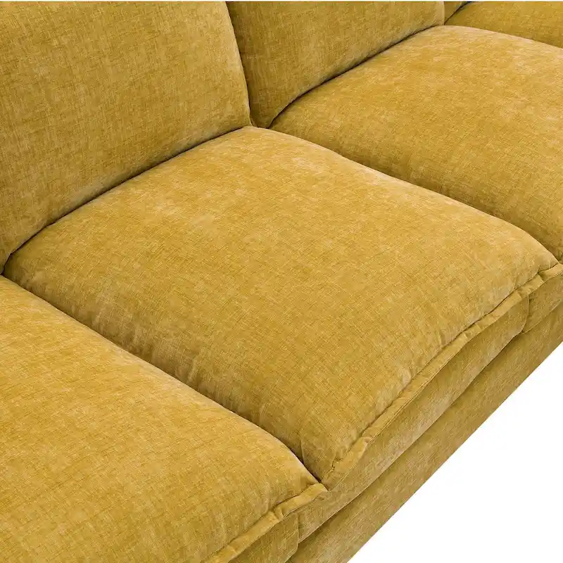 Harper&Bright Designs Modern L-shaped Chenille Cloud Sofa with Double Seat