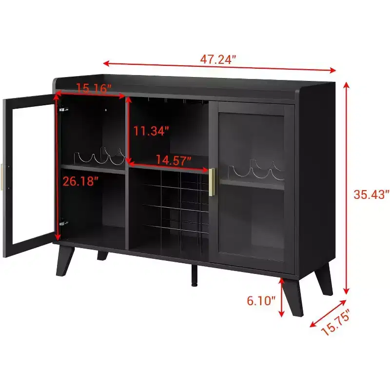 Wine Bar Cabinet with LED Light – 47