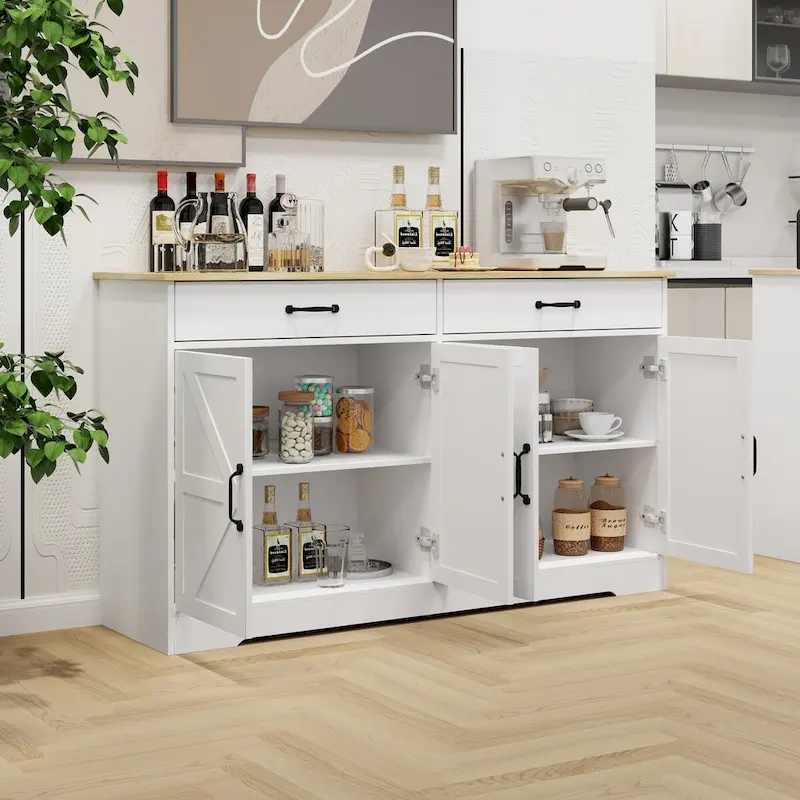 55.91 Large Farmhouse Buffet Cabinet